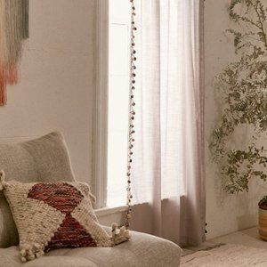 NWT Grey Urban Outfitters Pom-pom curtains 84"
